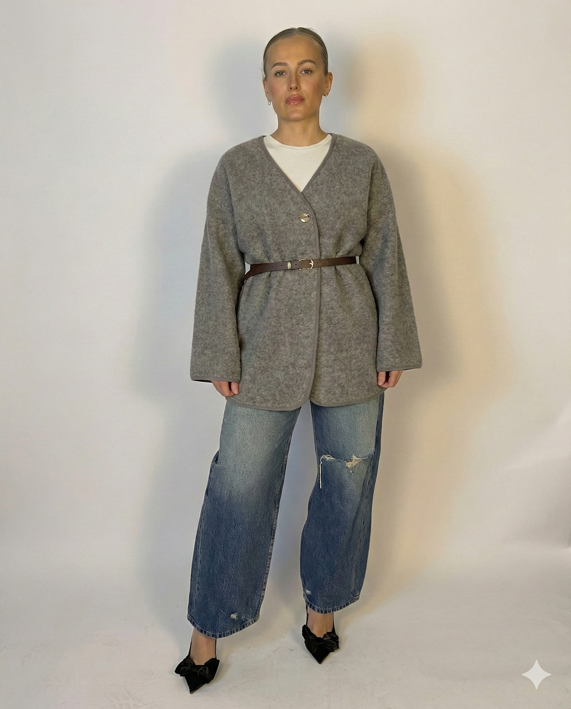 Cardigan-Jacke mit Gürtel