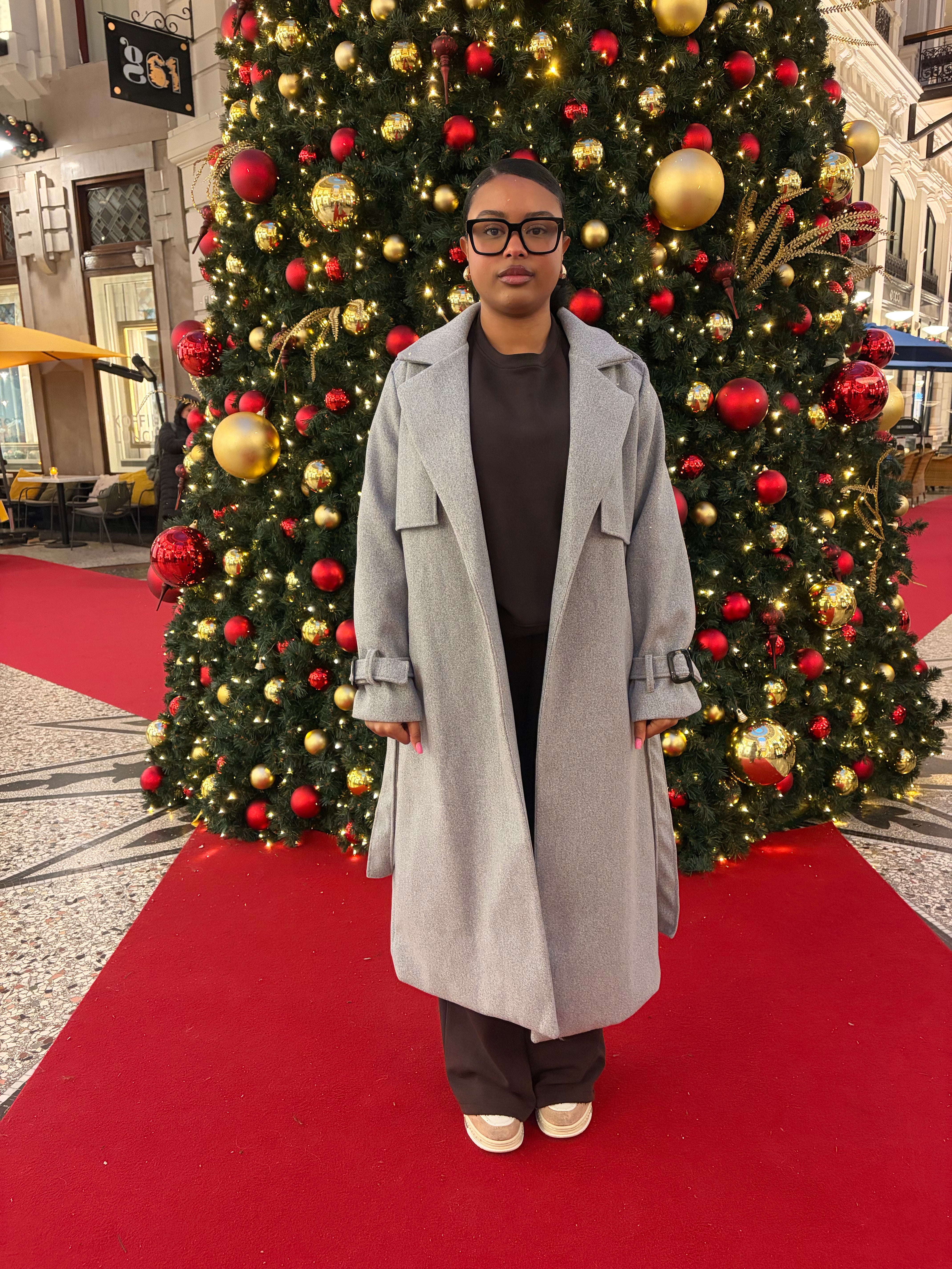 Elle Mae Winter Trench Coat gray