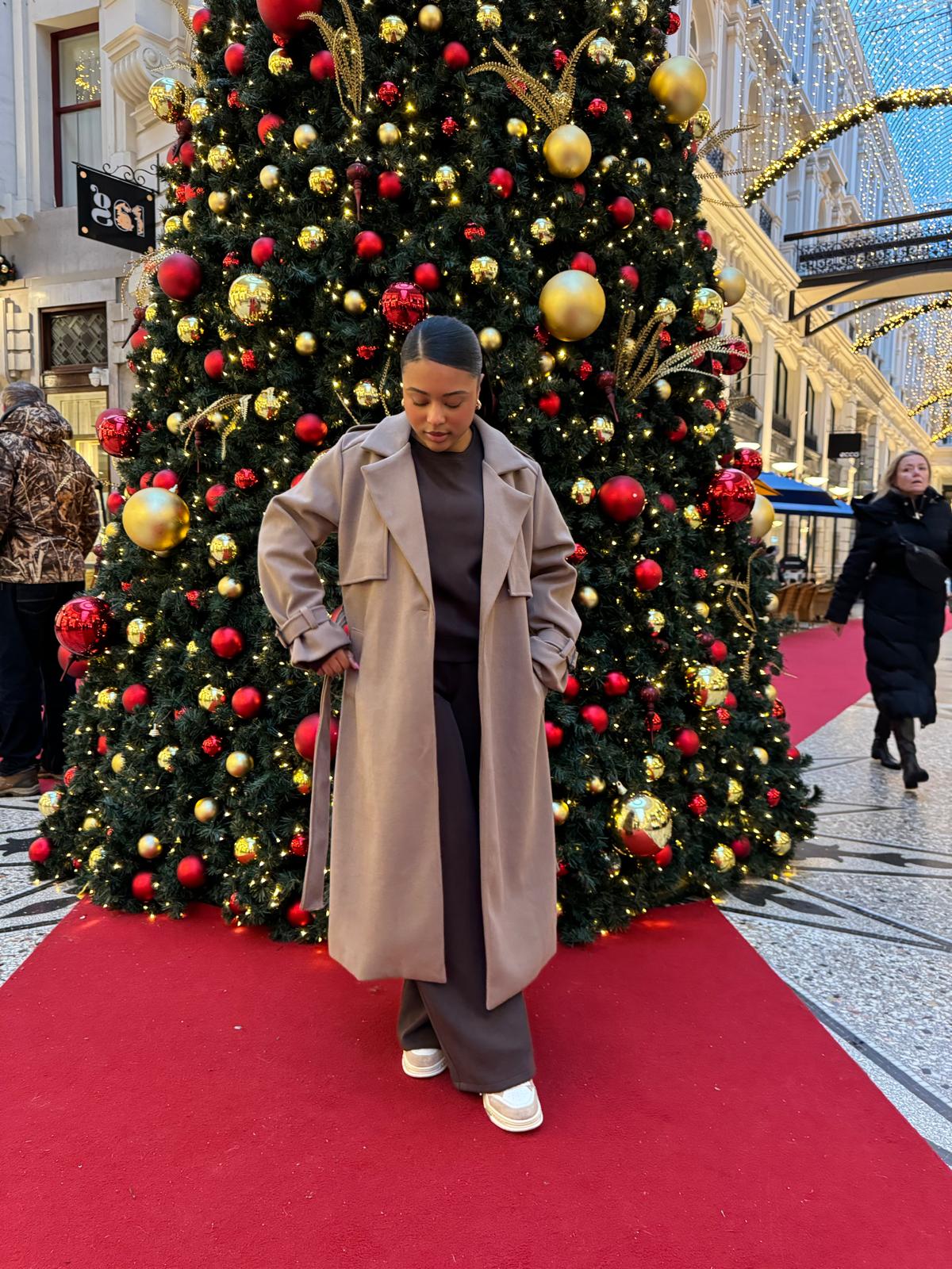 Elle Mae Winter Trench Coat taupe