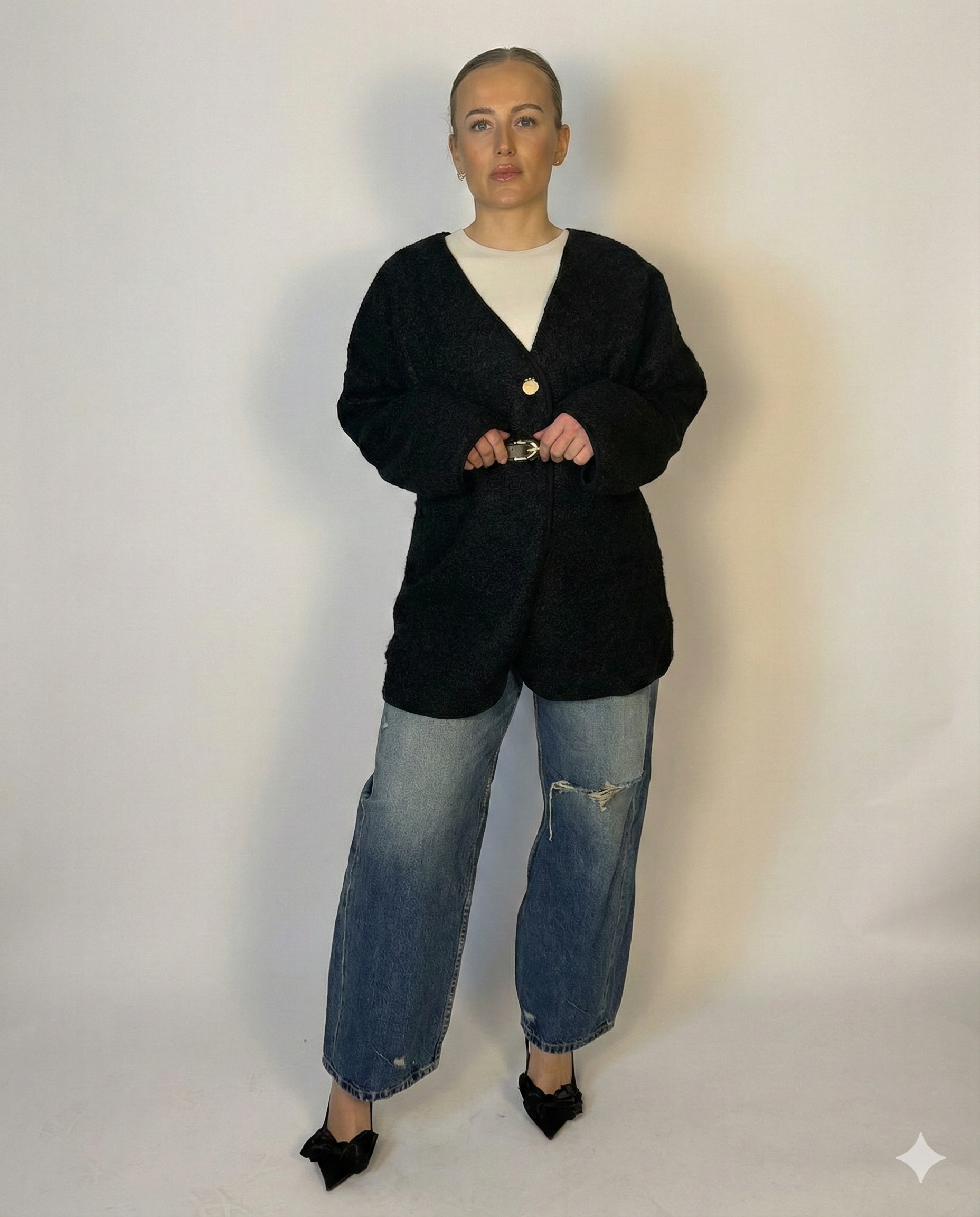 Cardigan-Jacke mit Gürtel