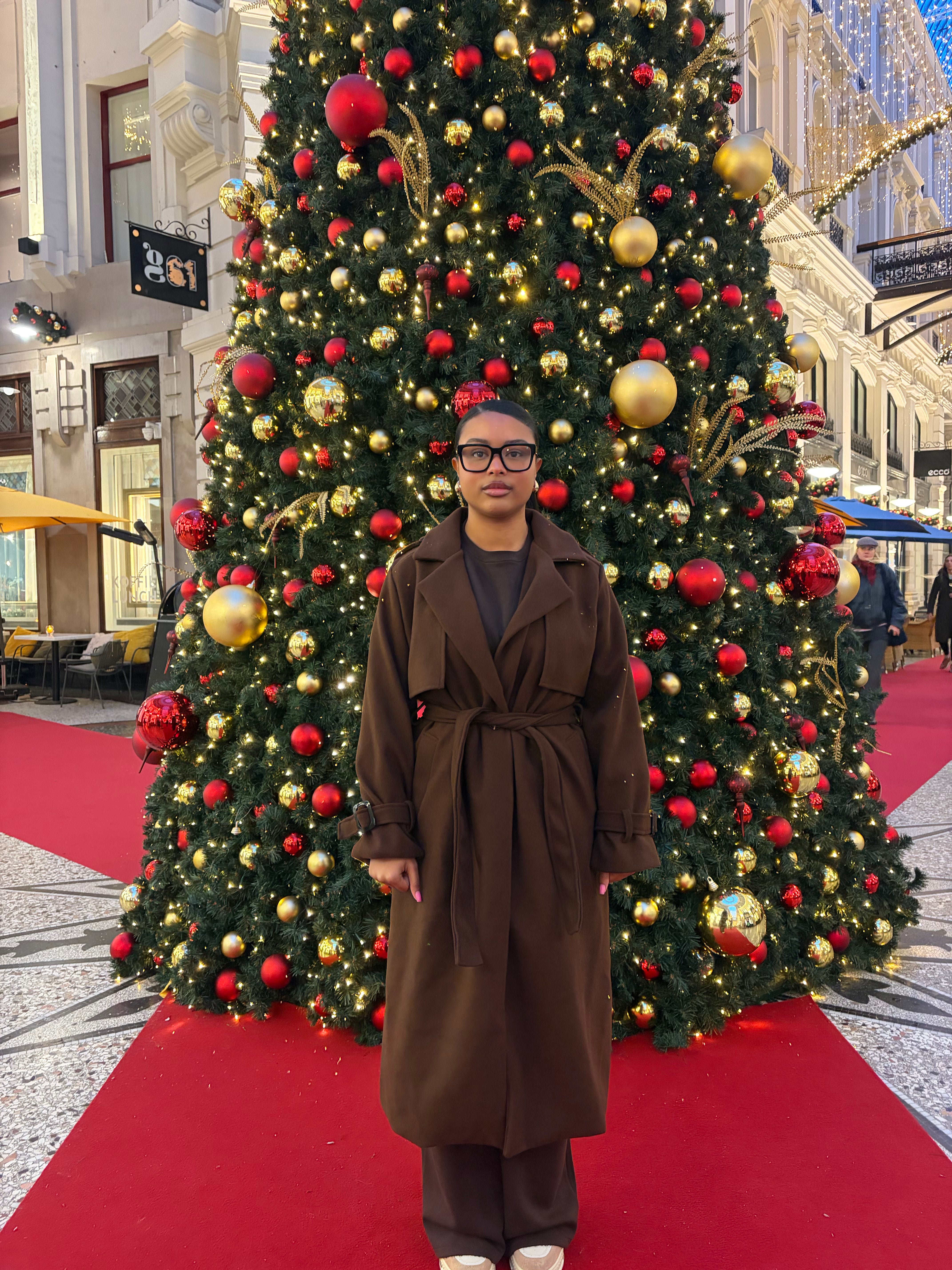 Elle Mae Winter Trench Coat brown