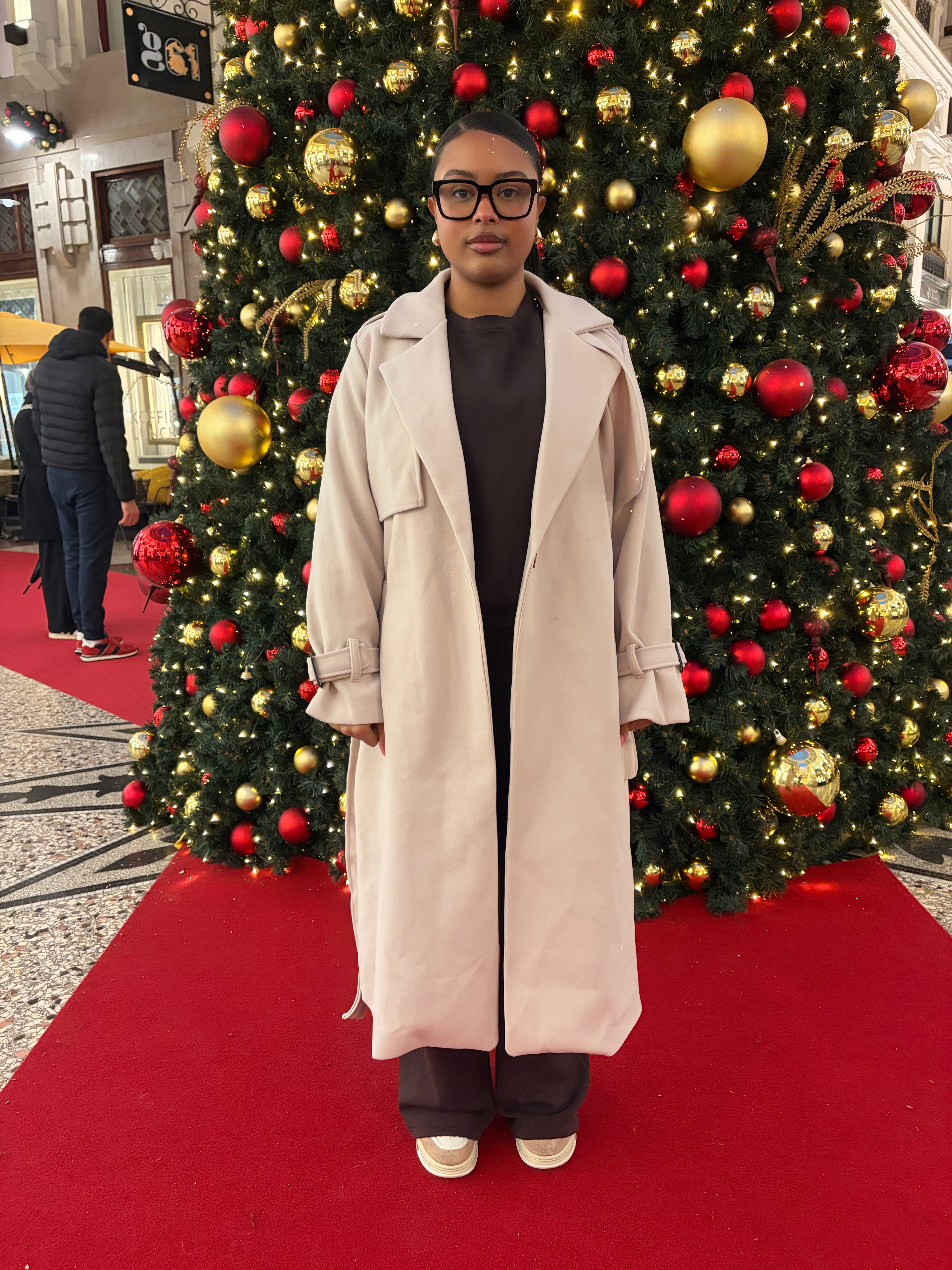 Elle Mae Winter Trench Coat creme