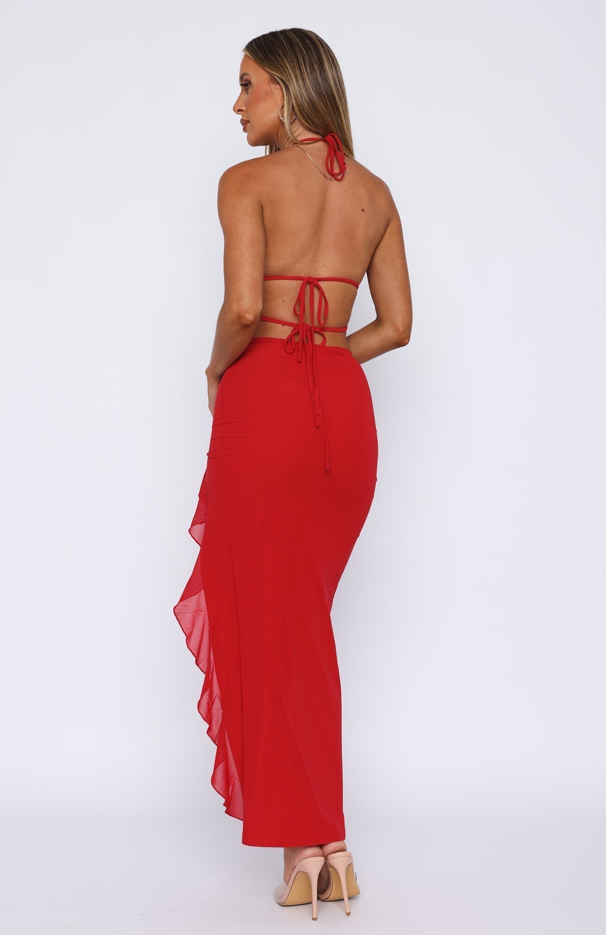 Ella Ruffled Tie Maxi Dress
