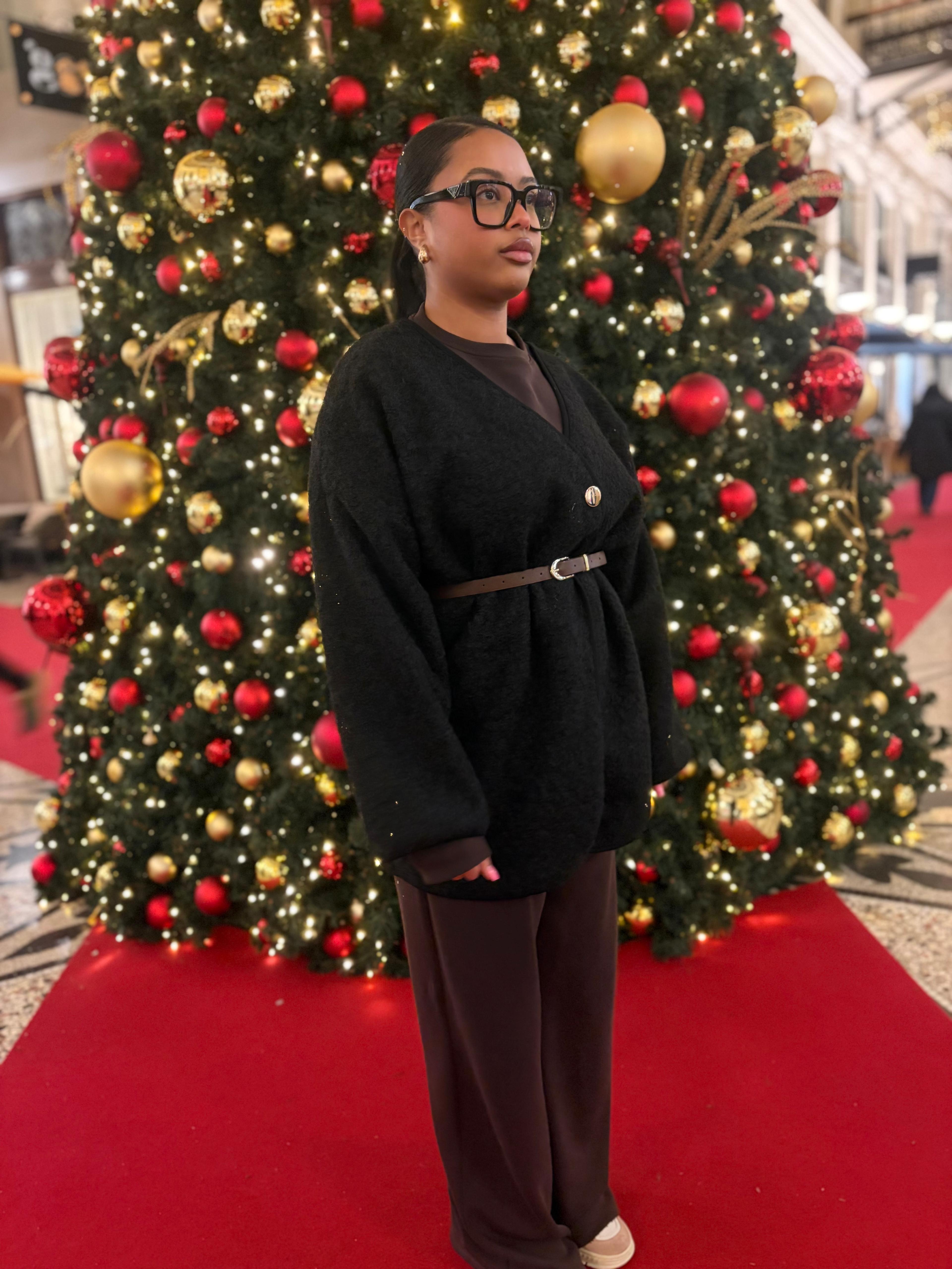 Cardigan-Jacke mit Gürtel