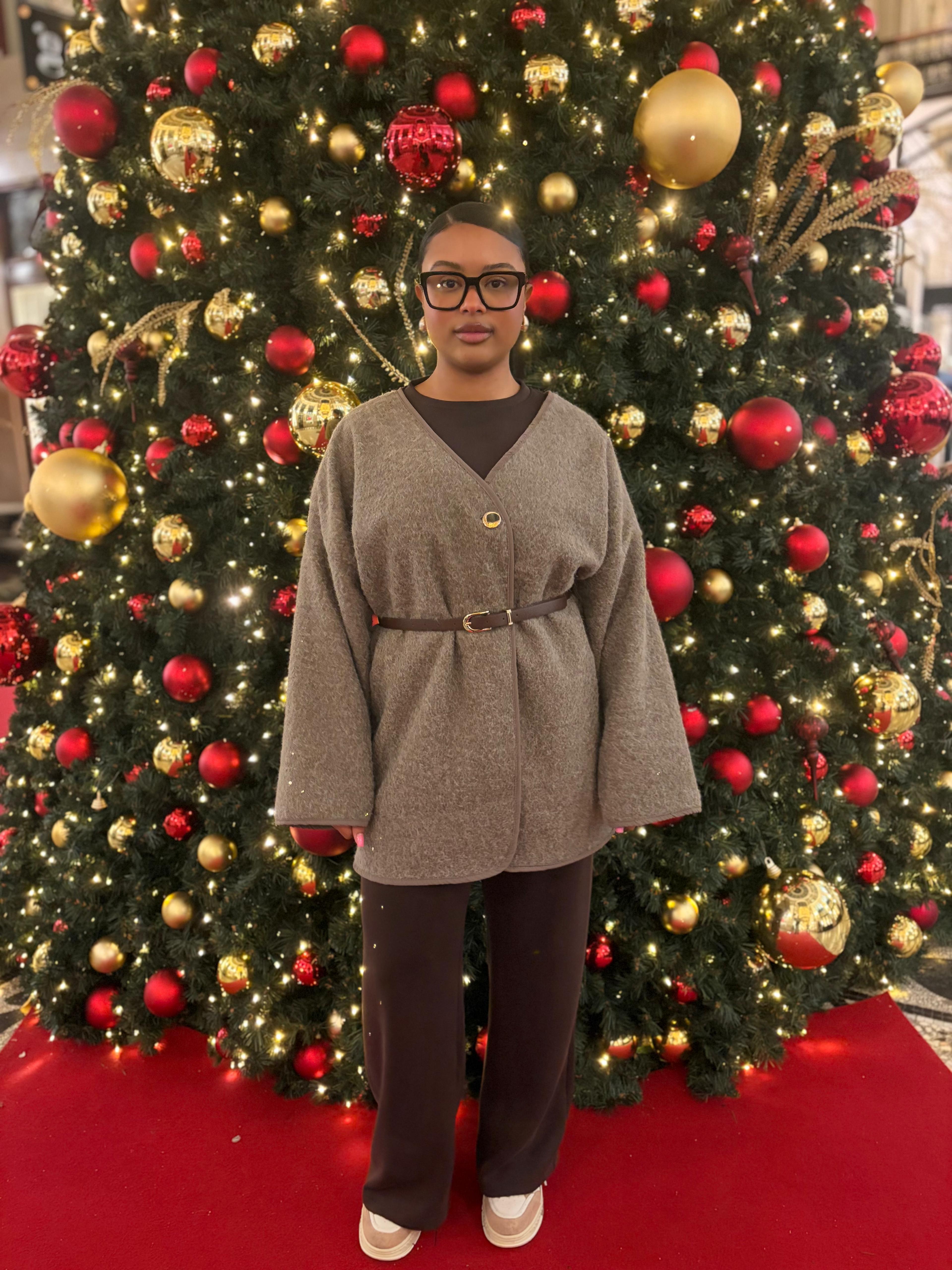 Cardigan-Jacke mit Gürtel