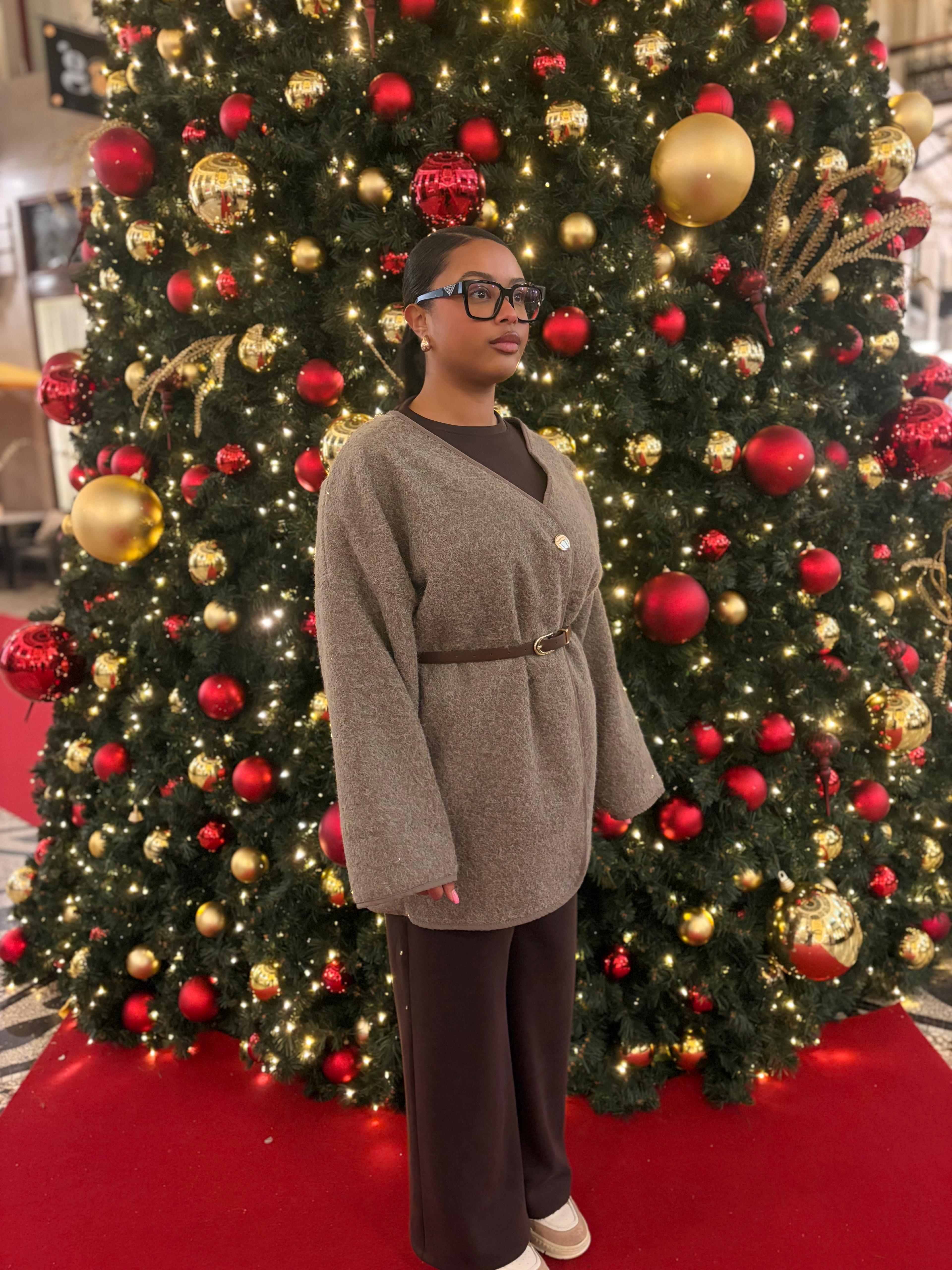 Cardigan-Jacke mit Gürtel